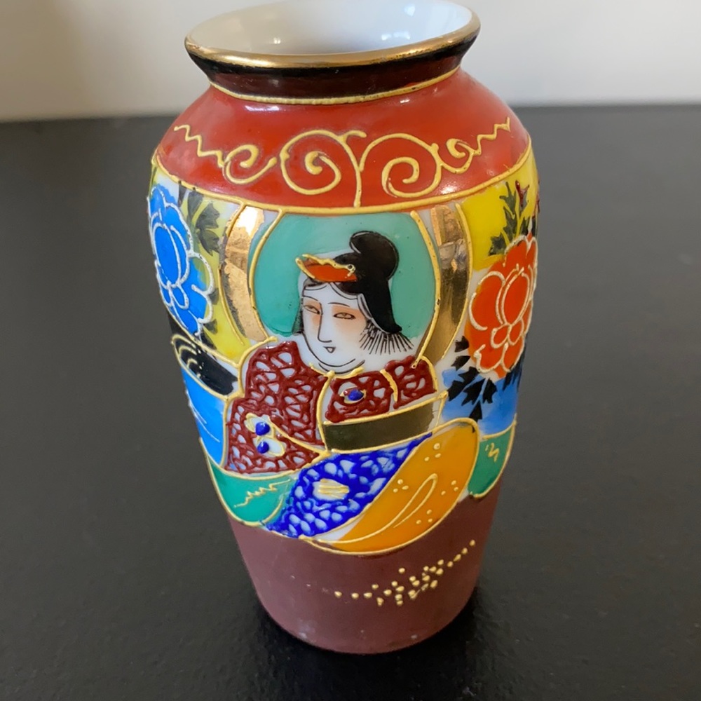 Vintage Moriage Porcelain Blossom Vase